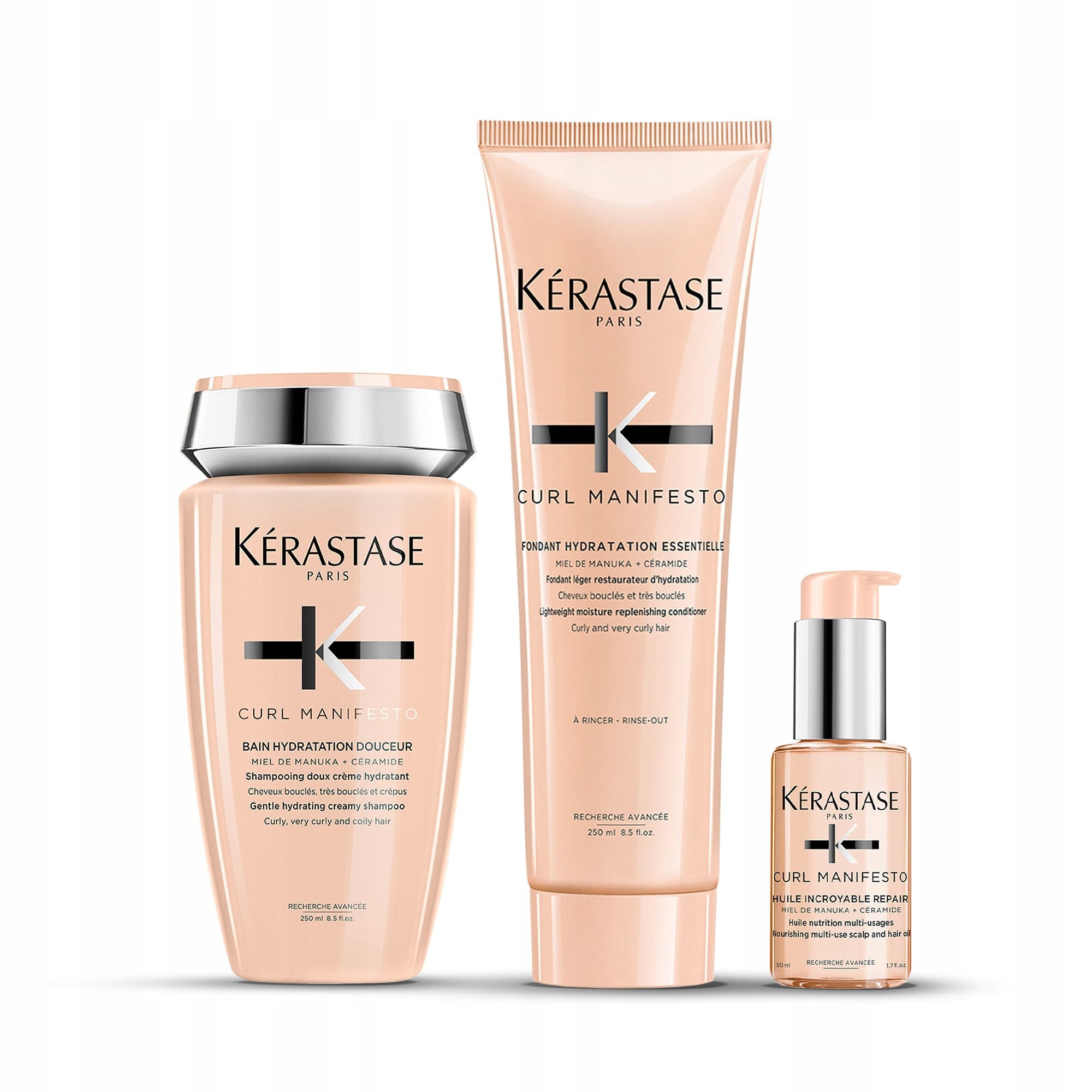 Kérastase Curl Manifesto szampon + odżywka + Huile Sublime Repair – zestaw