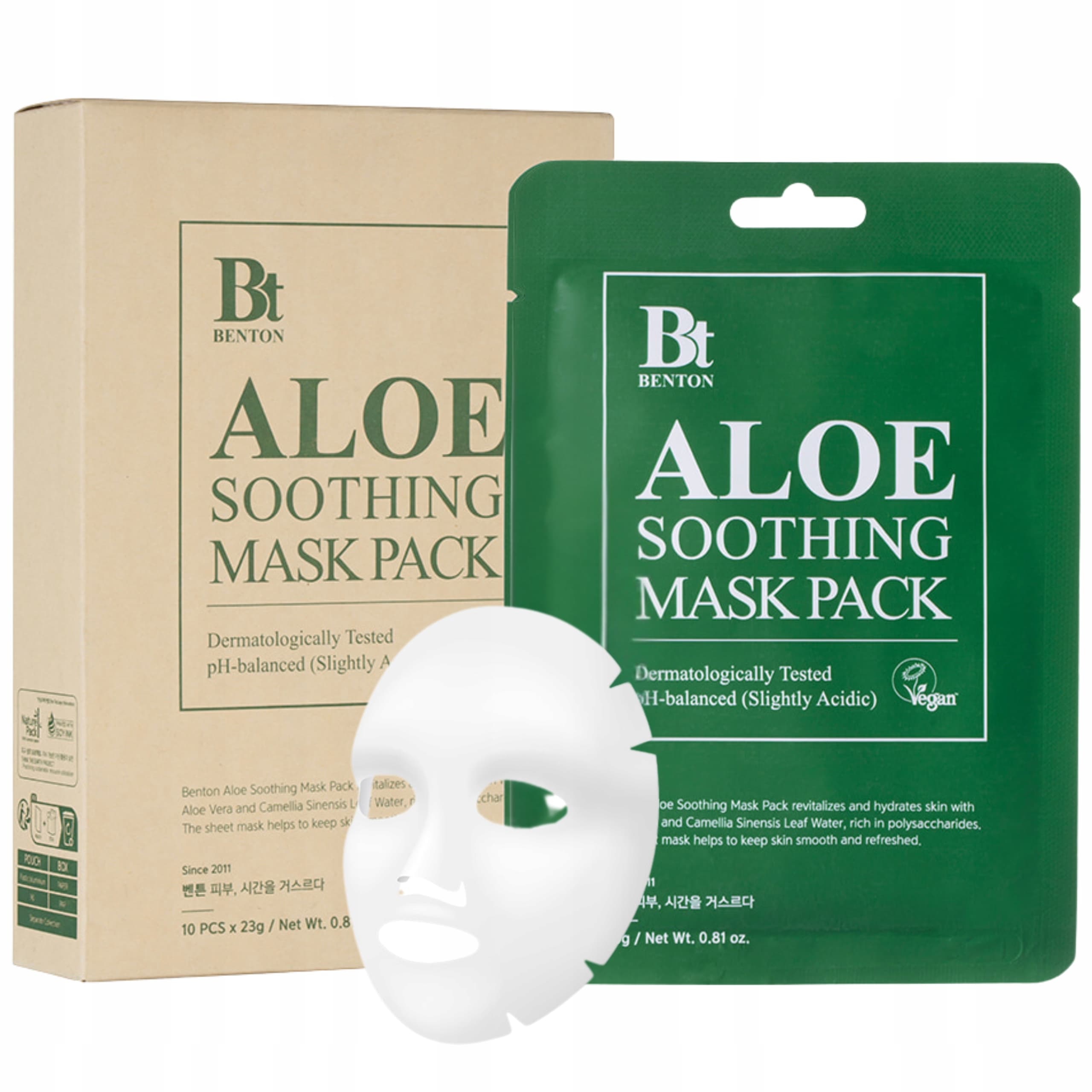 Maski w płachcie z Aloesem Łagodzące Benton Aloe Soothing Mask Pack