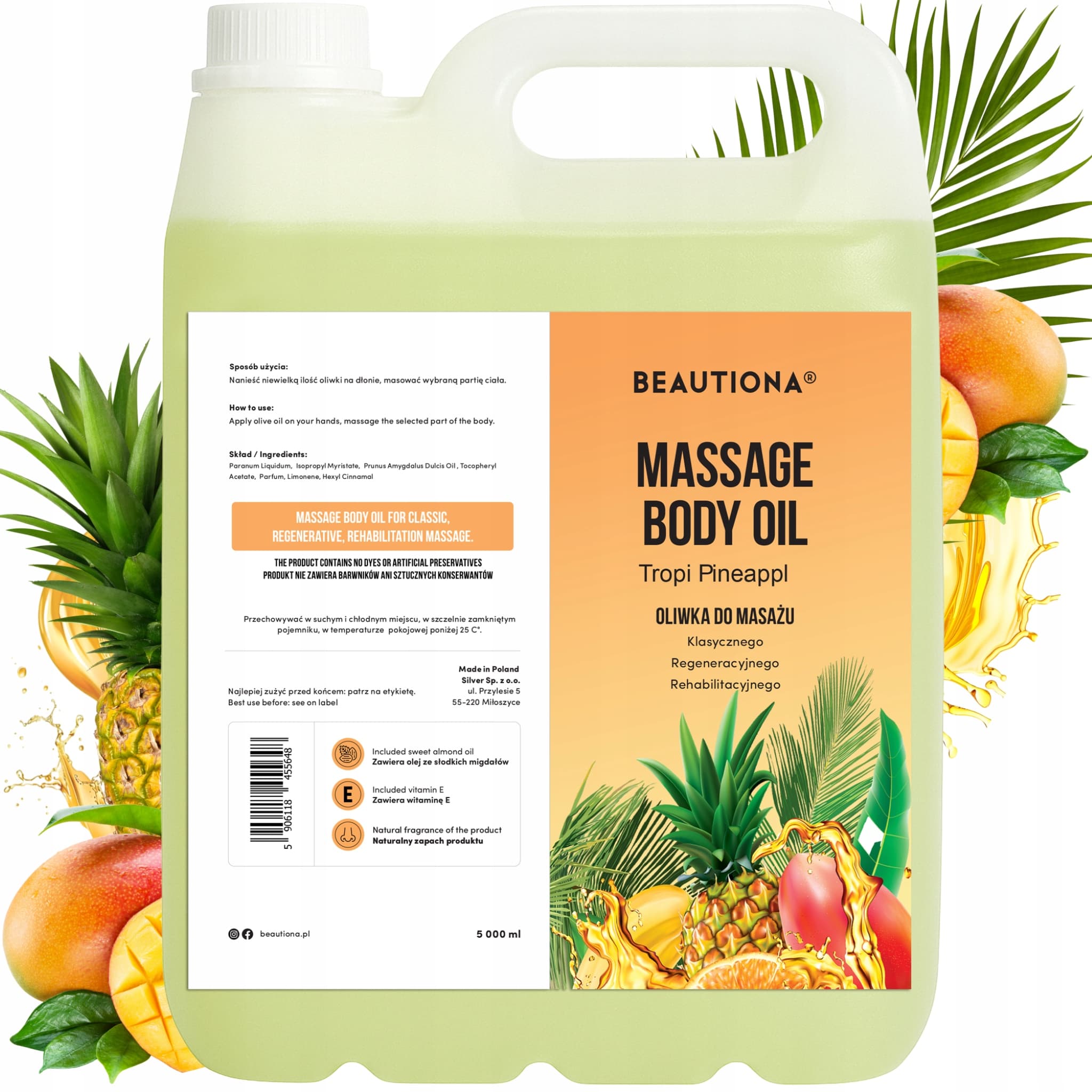 Oliwka Olejek Do Masażu Ciała Twarzy Tropic Pineapple Ananas Nawilżająca