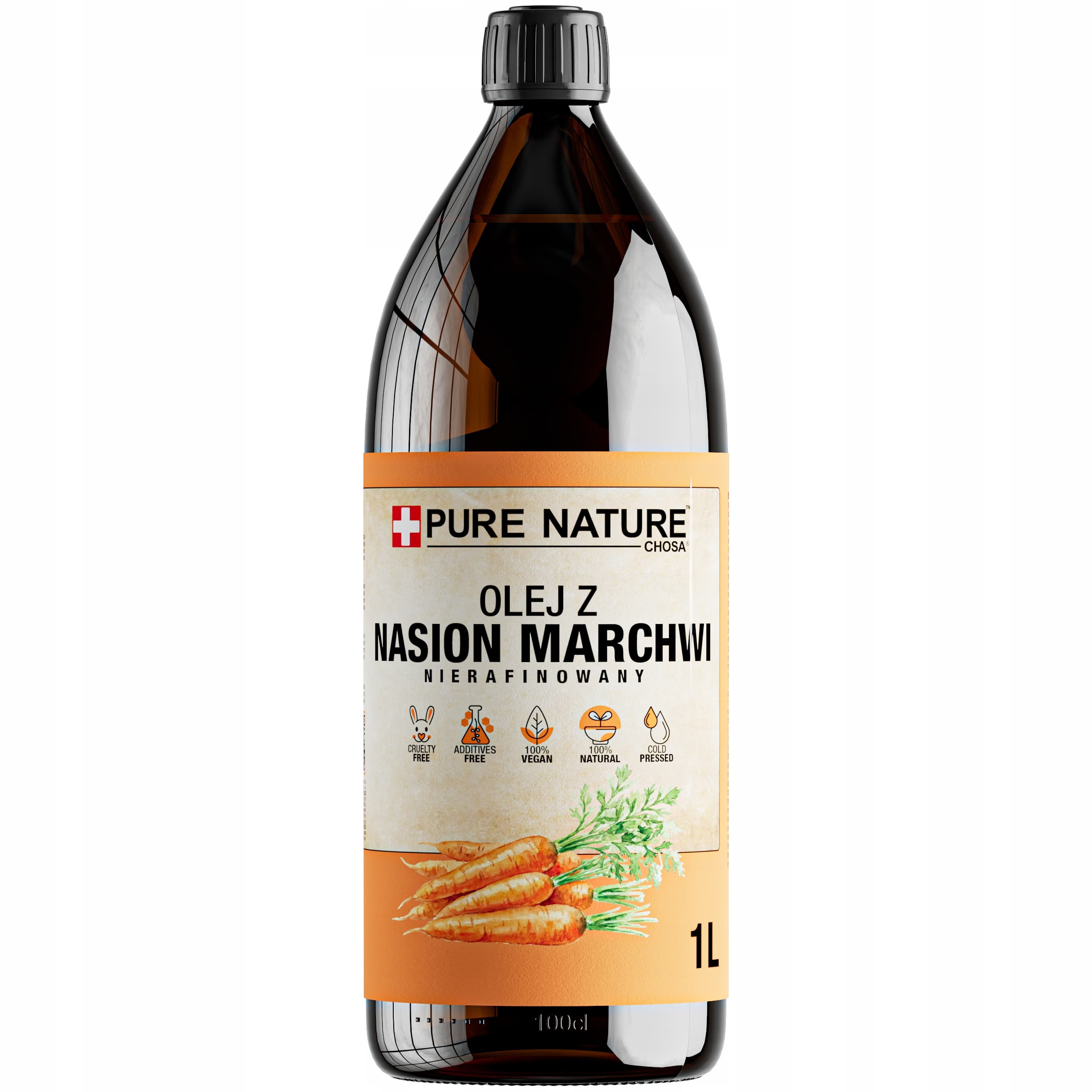 Olej Z Nasion Marchwi Nierafinowany Naturalny Tłoczony Na Zimno