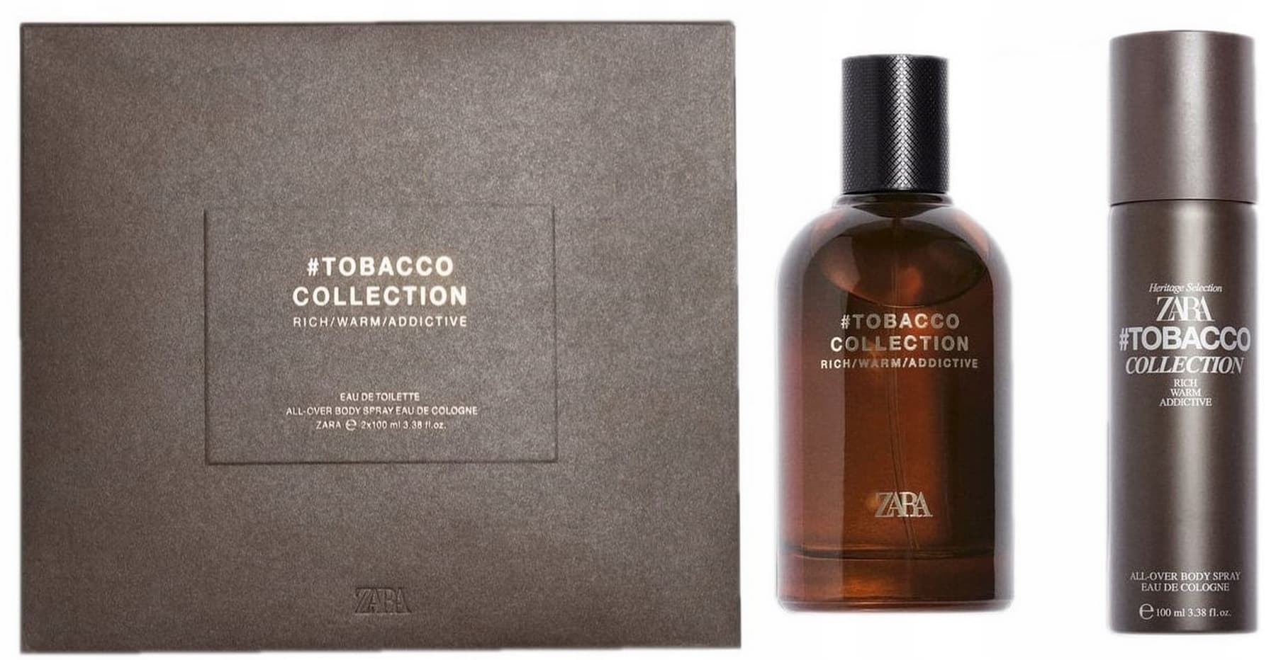 ZARA Tobacco Collection Rich Warm Addictive — zestaw wody toaletowej i kolońskiej