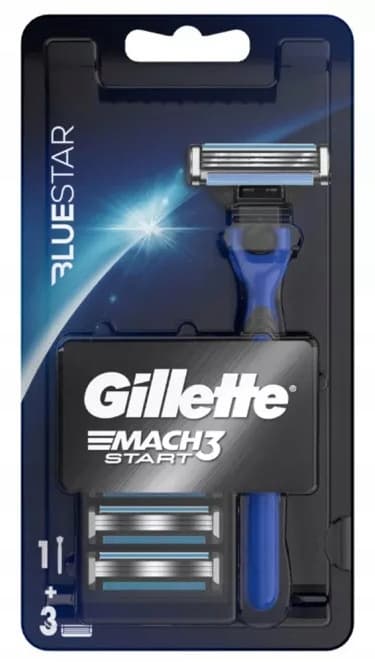 2x Gillette Mach 3 Blue Star Maszynka Do Golenia 3 Wkłady