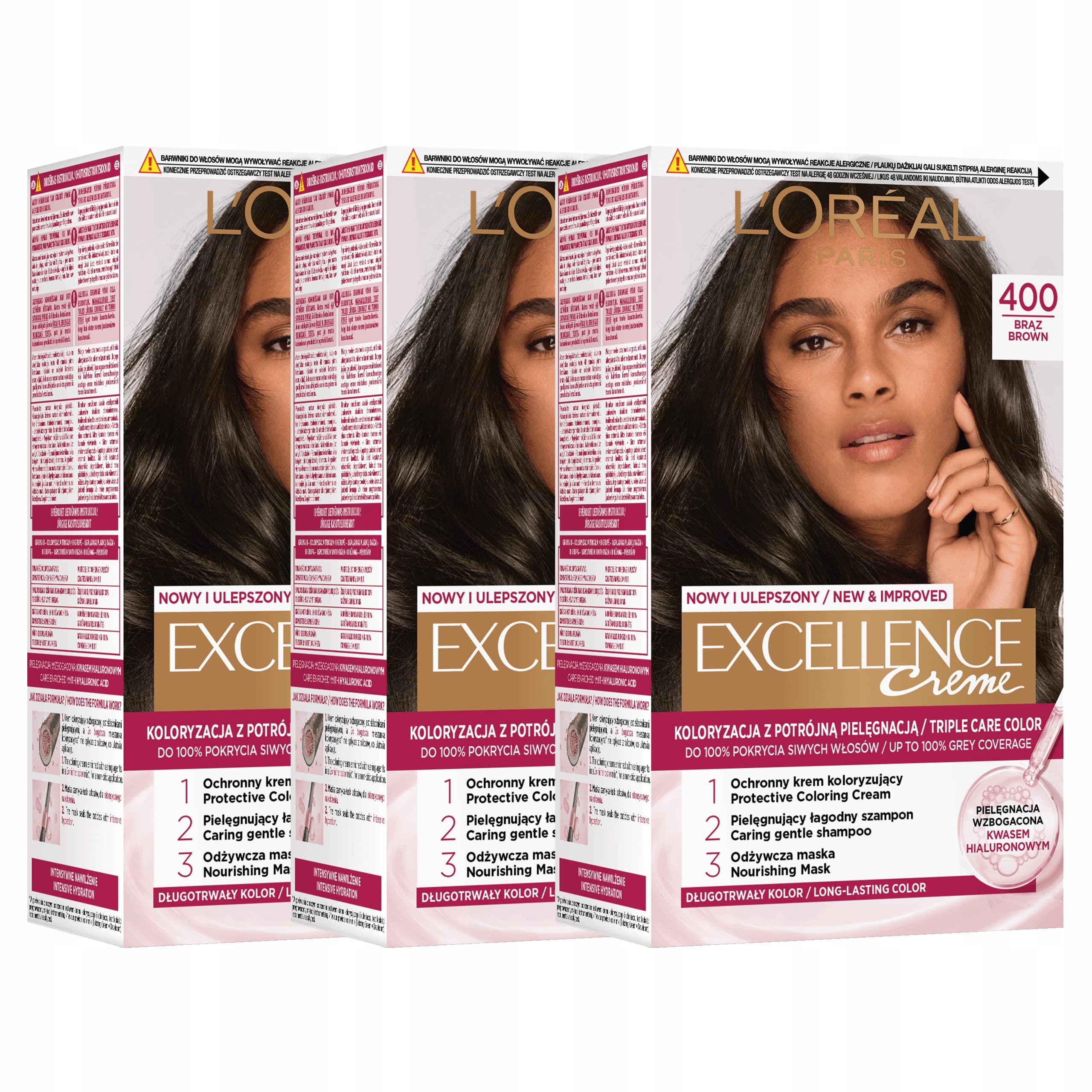 Loreal Excellence Creme Krem Koloryzujący Farba do Włosów 400 Brąz