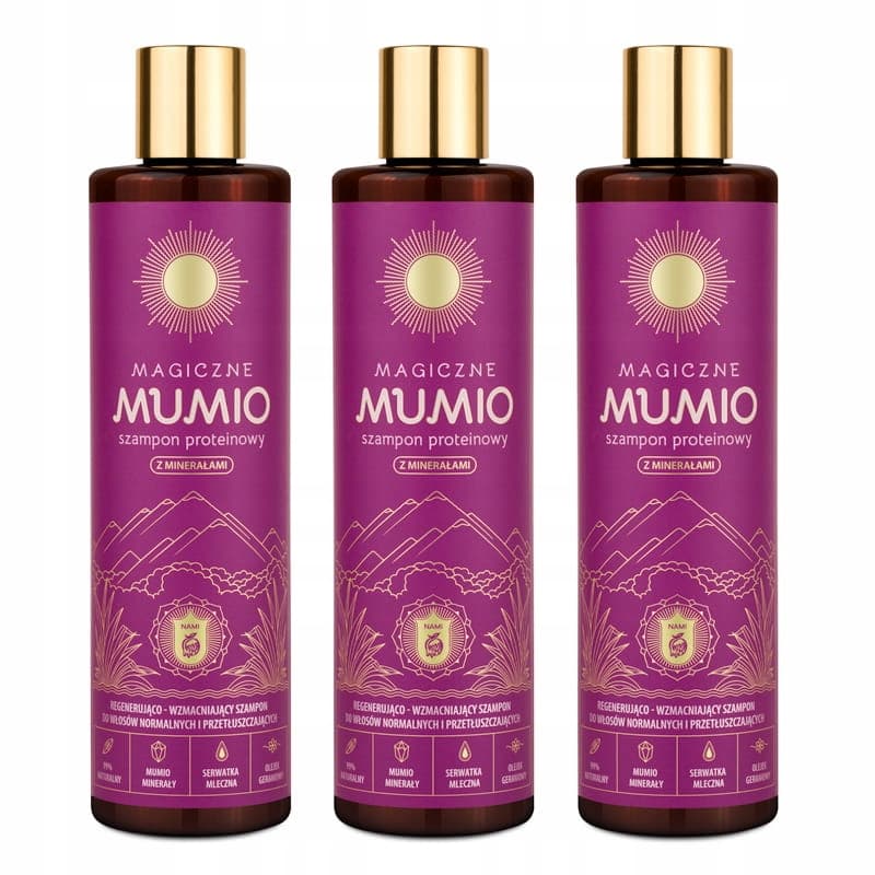 Delikatny Naturalny Szampon Magiczne Mumio Minerały Proteiny Shilajit Bez