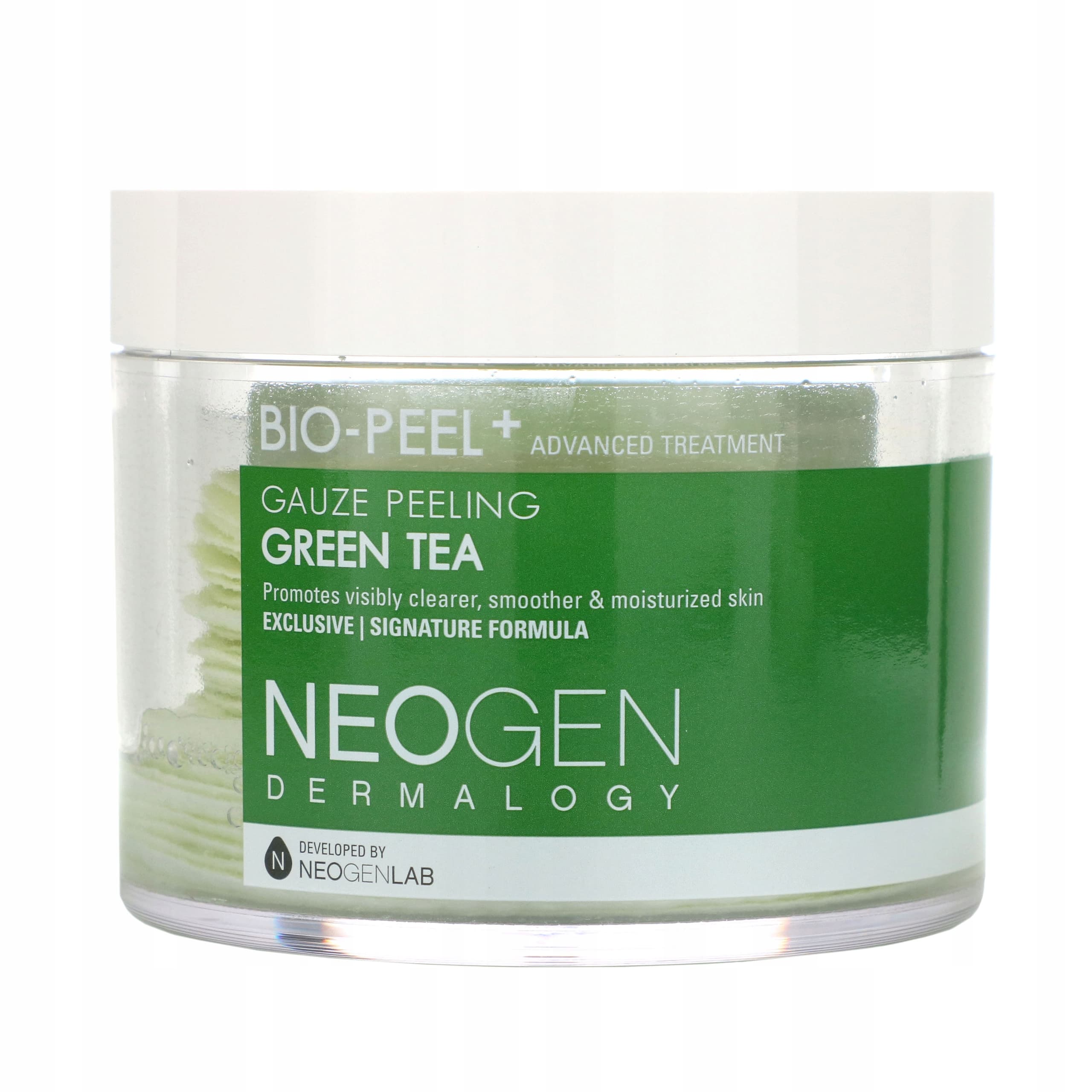 Neogen Dermalogy Bio-Peel+ Gauze Peeling Green Tea złuszczające płatki do twarzy do rozjaśnienia i nawilżenia