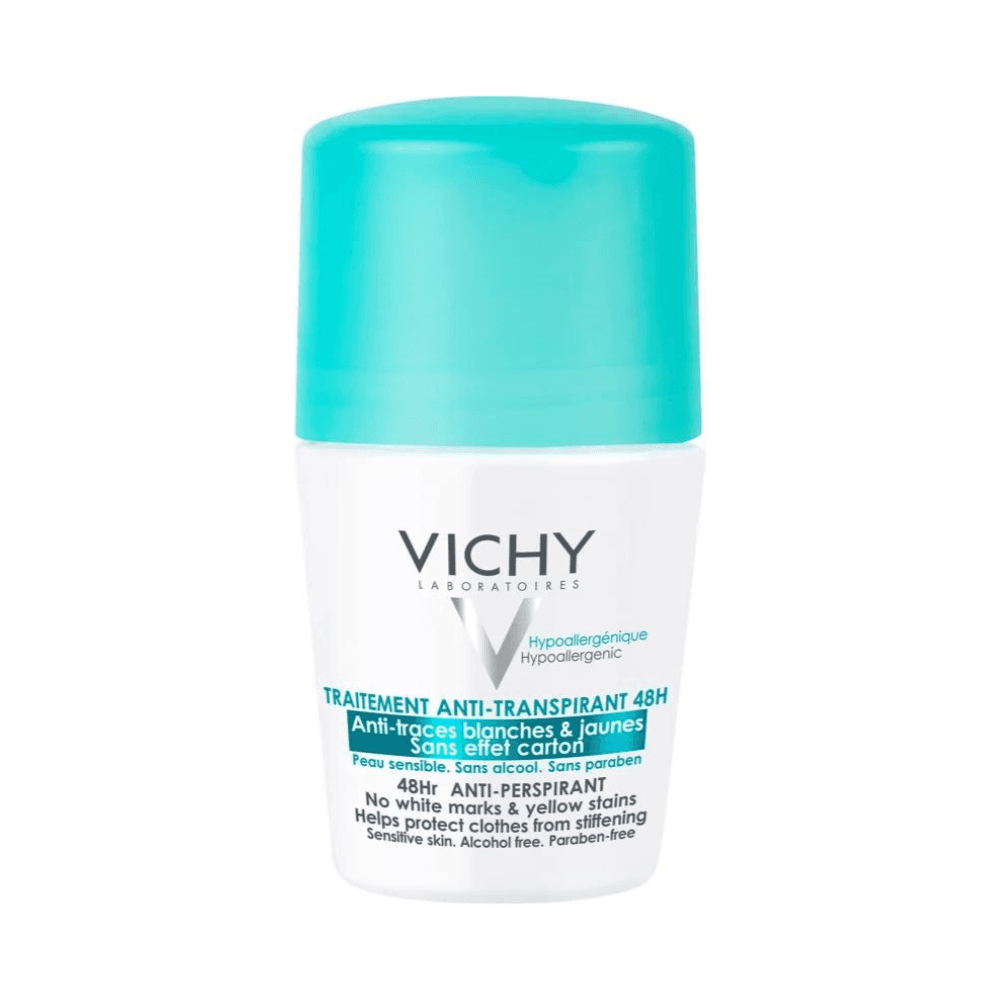 Deodorant 48h antyperspirant roll-on przeciwko białym i żółtym śladom