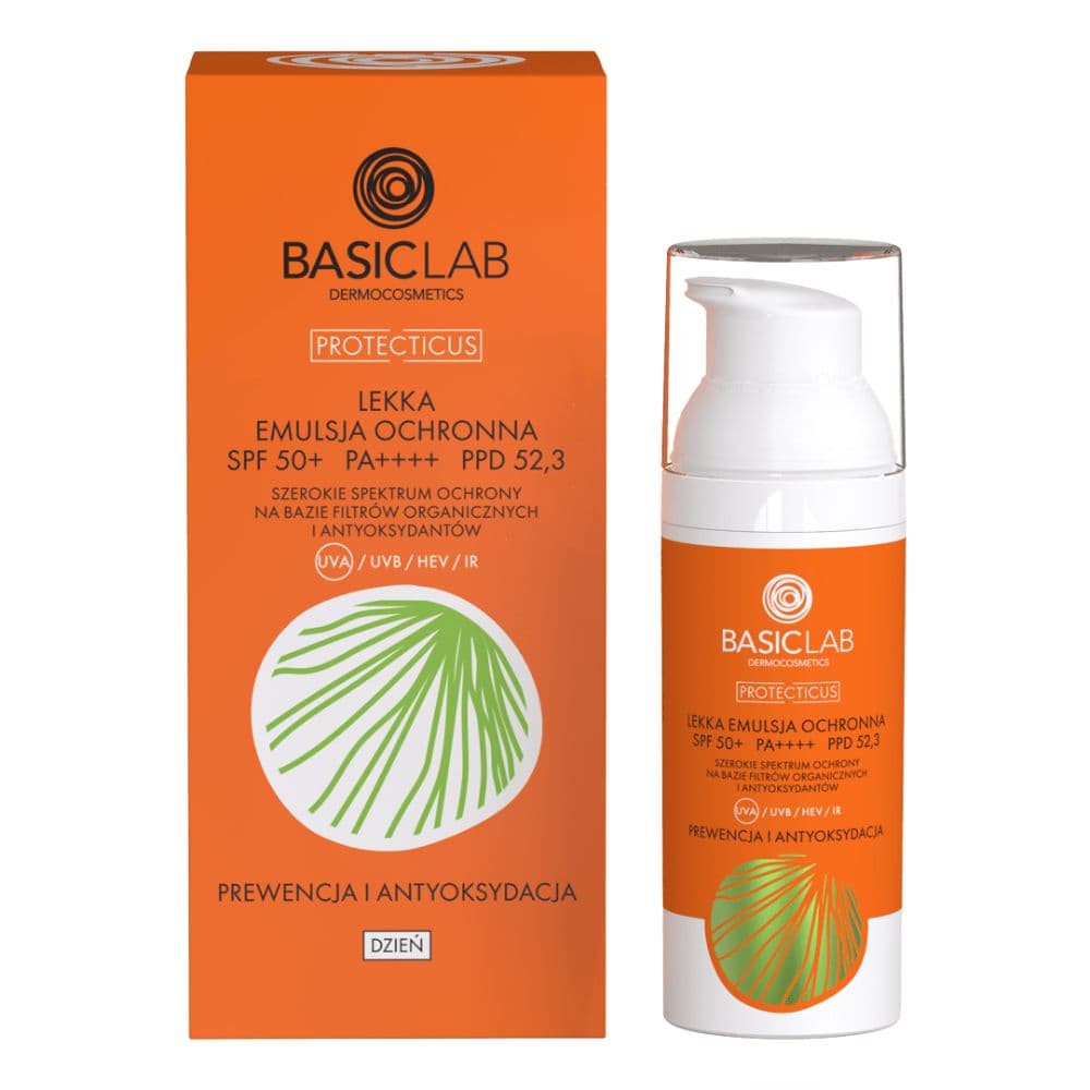 Lekka emulsja ochronna SPF 50+ Prewencja i Antyoksydacja Kremy do opalania