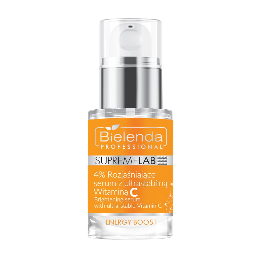 Professional SUPREMELAB Energy Boost 4% Rozjaśniające serum z ultrastabilną Witaminą C Serum do twarzy