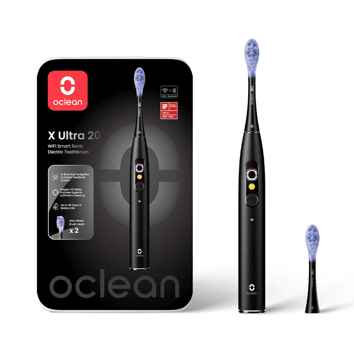 X Ultra 20 Black Sonic Toothbrush Higiena jamy ustnej
