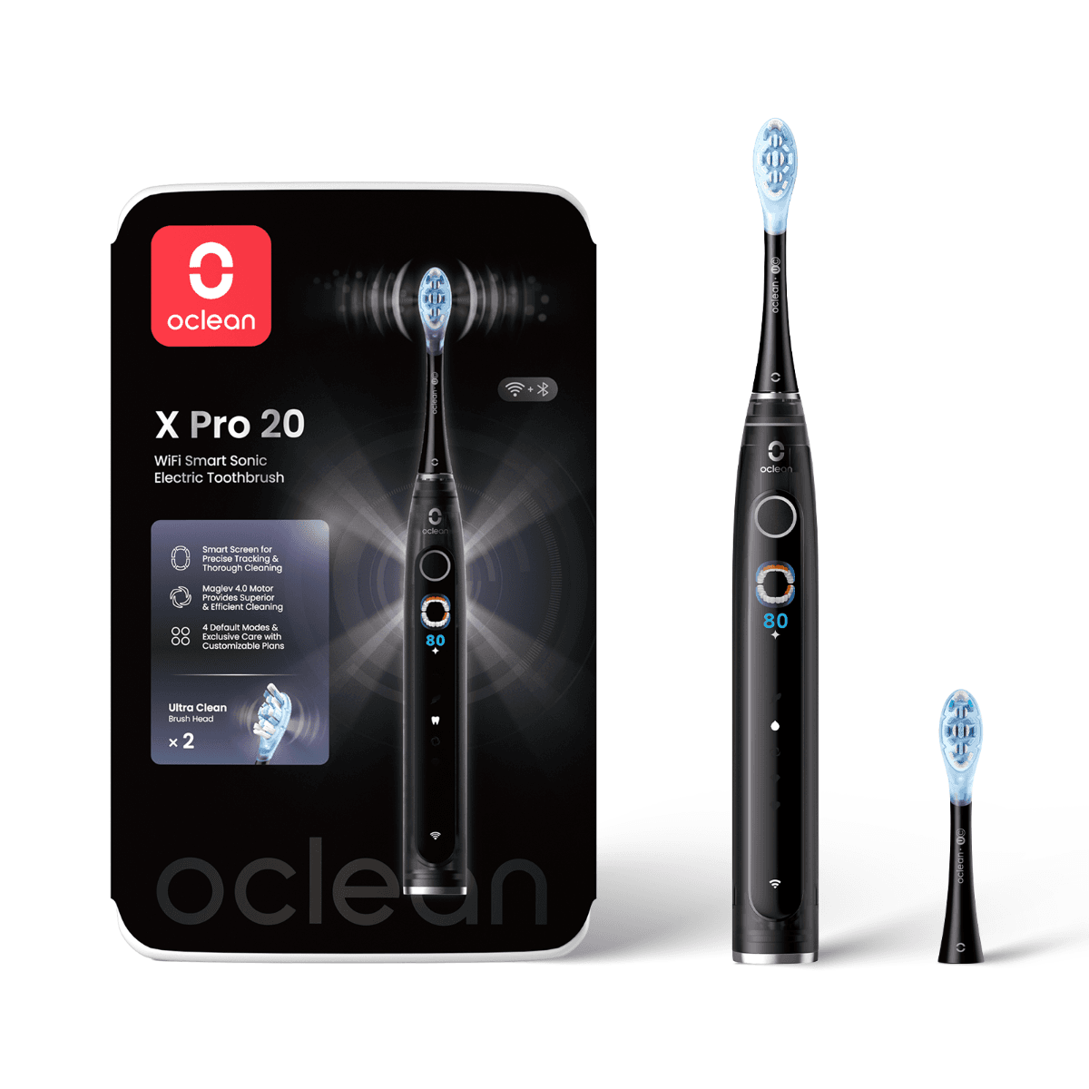 X Pro 20 Black Sonic Toothbrush Higiena jamy ustnej