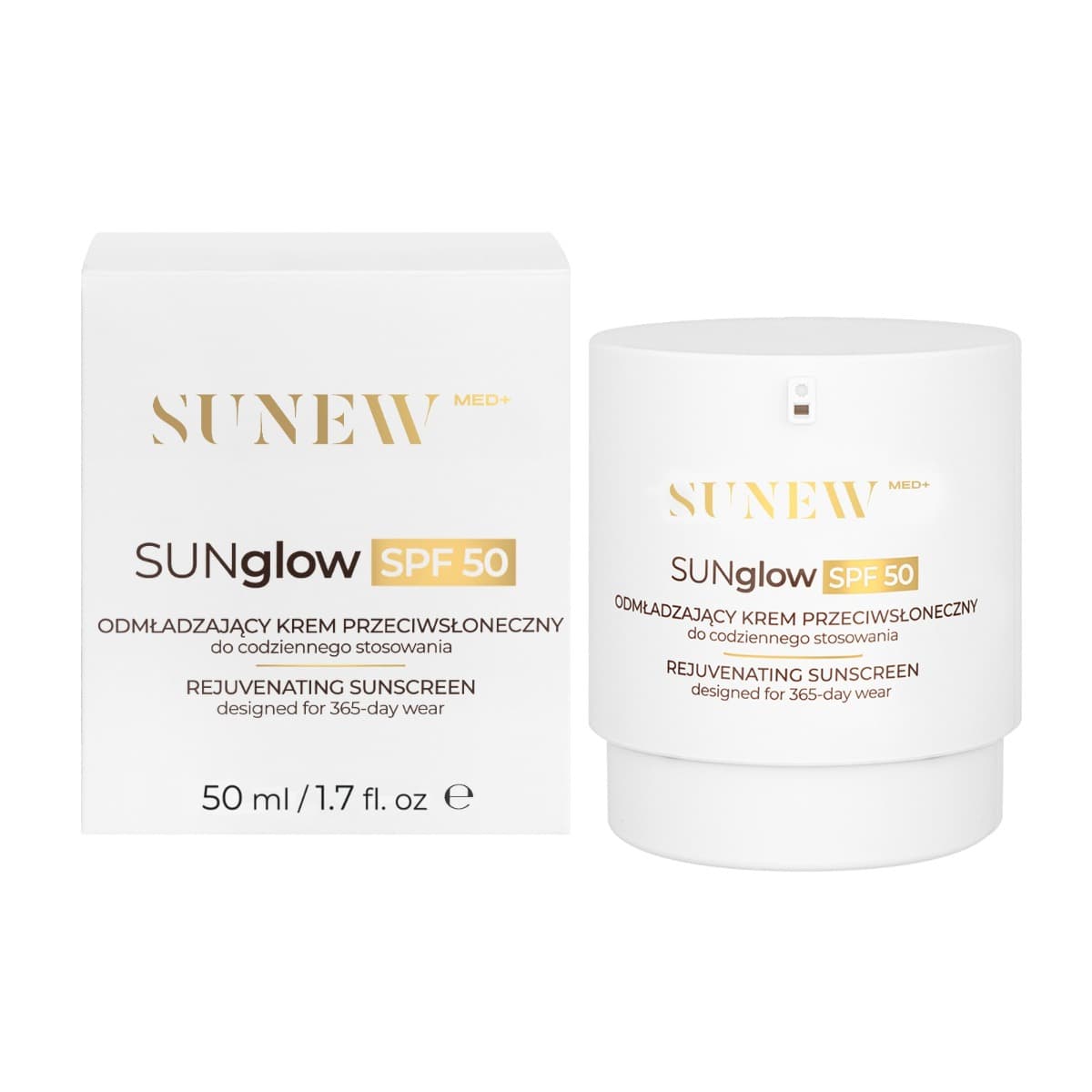 SUNglow SPF50 Odmładzający Krem Przeciwsłoneczny do Twarzy