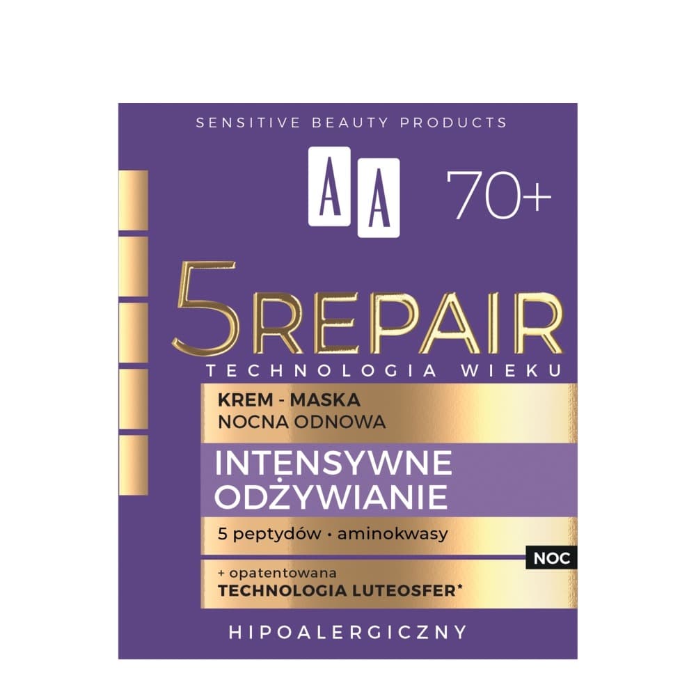Technologia Wieku 5Repair 70+ Intensywne Odżywianie Krem-maska nocna odbudowa