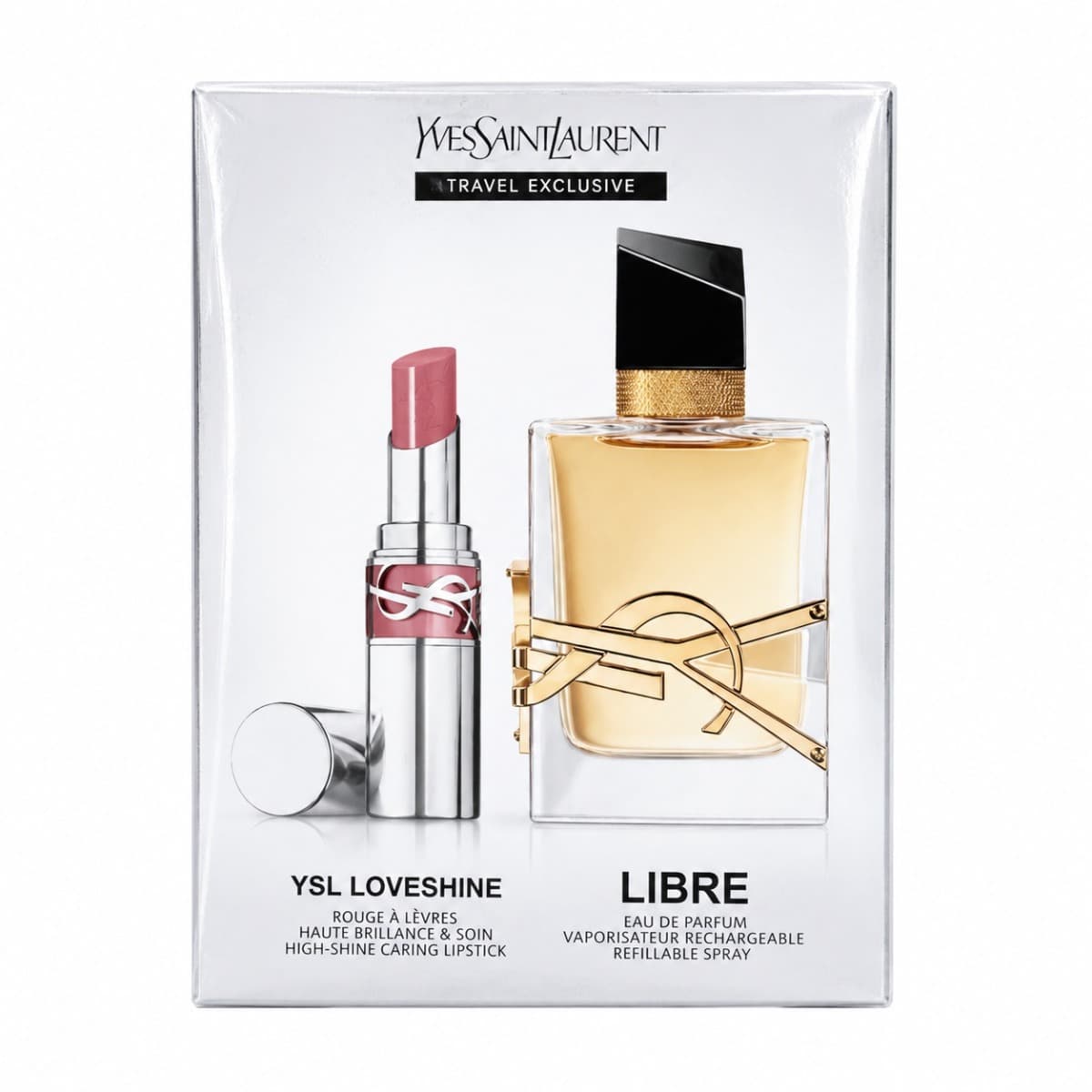 Yves Saint Laurent Travel Exclusive Libre Eau de Parfum & Love Shine Lipstick Set Zestaw prezentowy dla niej