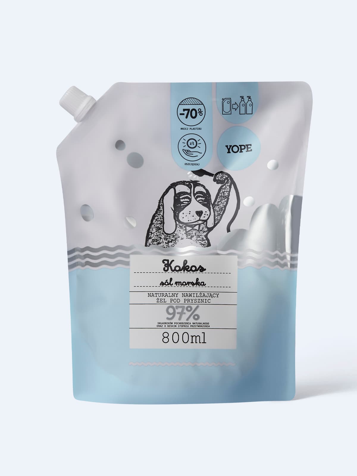 Refill naturalnego żelu pod prysznic Kokos i sól morska