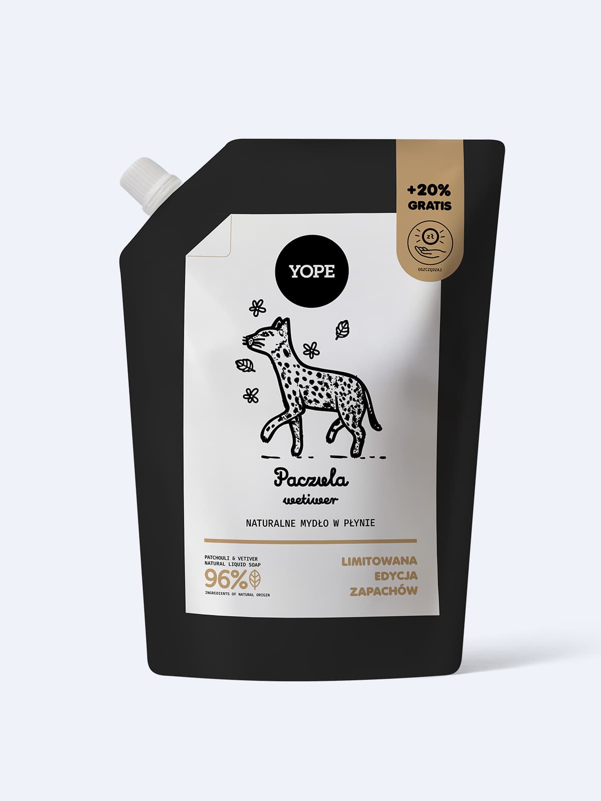 naturalne mydło do rąk w płynie Paczula i Wetiwer refill