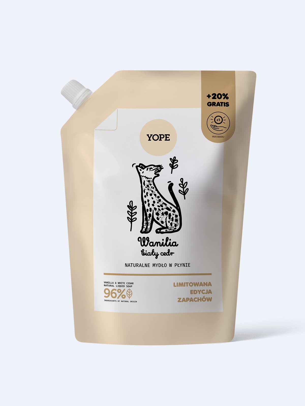 Refill naturalnego mydła w płynie Wanilia & biały cedr