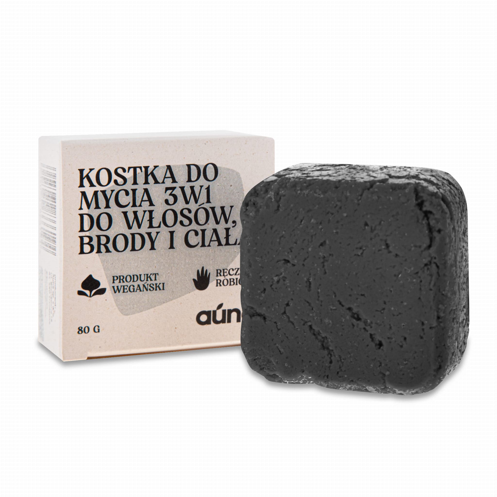 Kostka do mycia 3w1 dla mężczyzn włosy & broda & ciało z węglem aktywnym
