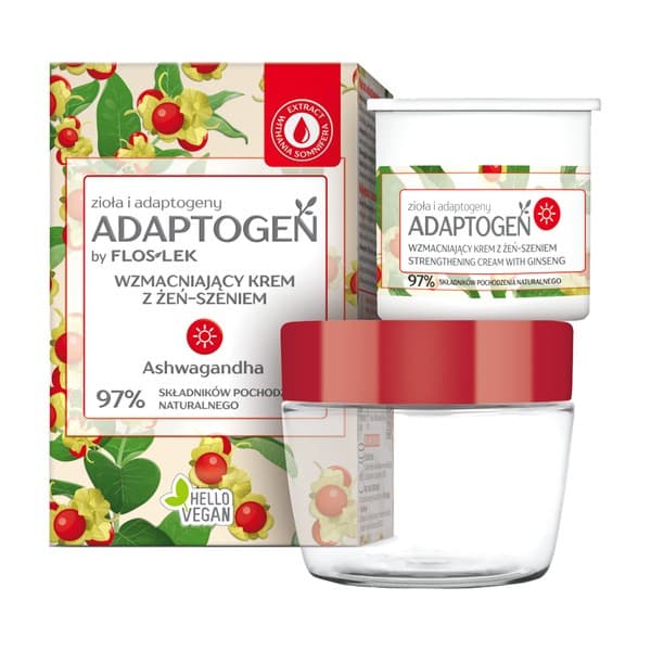 Flos-Lek Adaptogen, wzmacniający krem z żeń-szeniem na dzień, refill