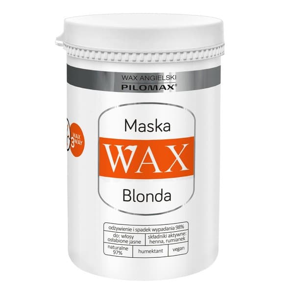 WAX Blonda, Laboratorium Pilomax, maska do włosów niefarbowanych blond, nawilżająca i na wypadanie