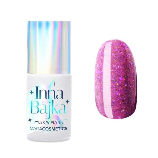 Inna Bajka, lakier hybrydowy z pyłkiem, 850 Blinky Pinky