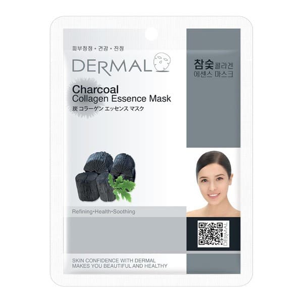 Dermal Charcoal Collagen Essence Mask, kolagenowa maska w płachcie z węglem