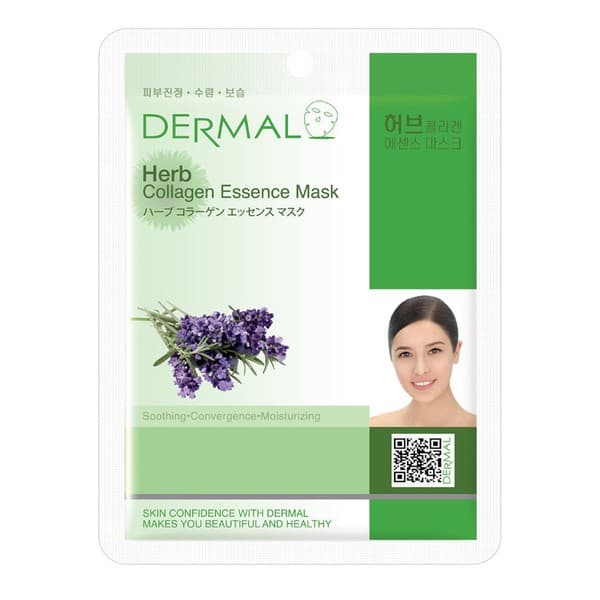 Dermal Herbs Collagen Essence Mask, ziołowa maseczka na twarz w płachcie
