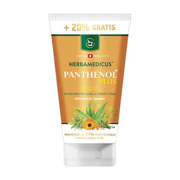 Herbamedicus Panthenol Plus Milk, mleczko regenerująco-łagodzące, +