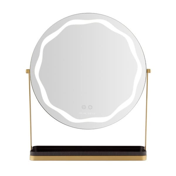 Round LED Vanity Mirris, podświetlane lusterko do makijażu z regulacją światła LED