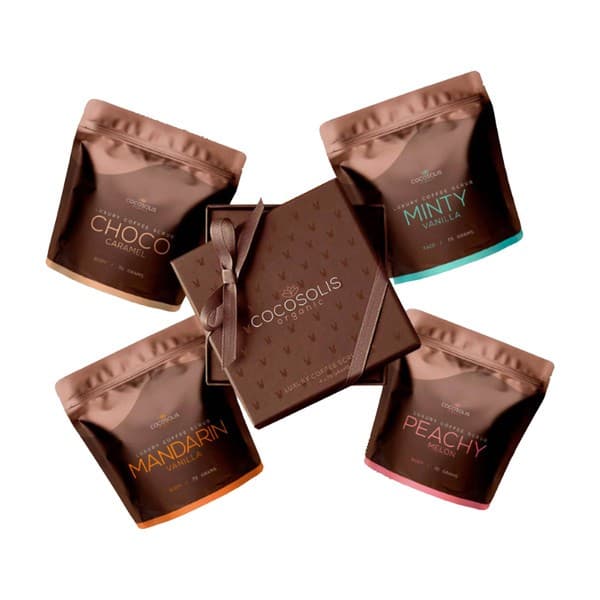 Luxury Coffee Scrub, zestaw 4 peelingów do ciała i twarzy