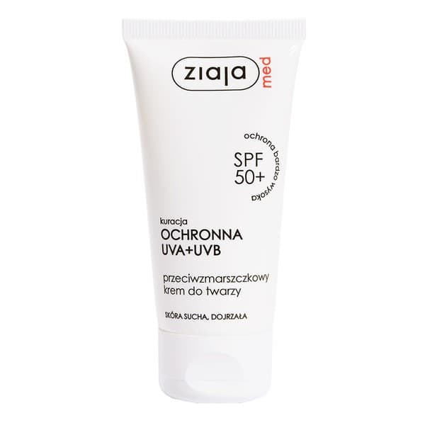 SPF 50+, przeciwzmarszczkowy krem, cera sucha i dojrzała