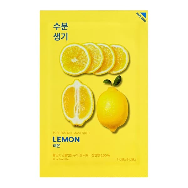 Pure Essence Mask Sheet Lemon - Maska rozjaśniająca i redukująca wydzielanie sebum w płachcie z ekstraktem z cytryny
