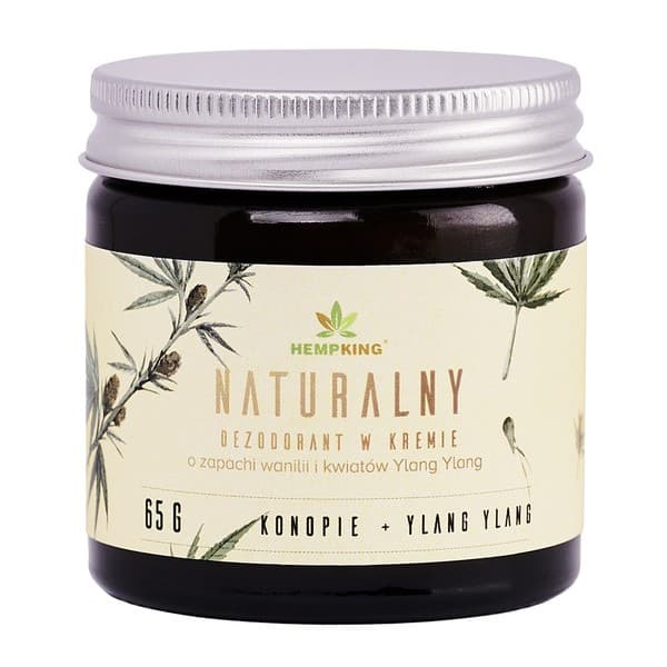 naturalny dezodorant konopny w kremie, wanilia i kwiaty ylang ylang
