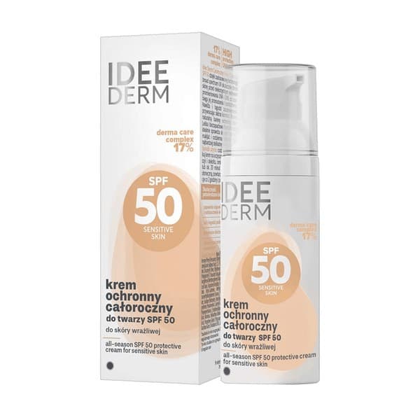 Derm, całoroczny krem ochronny SPF50 do skóry wrażliwej