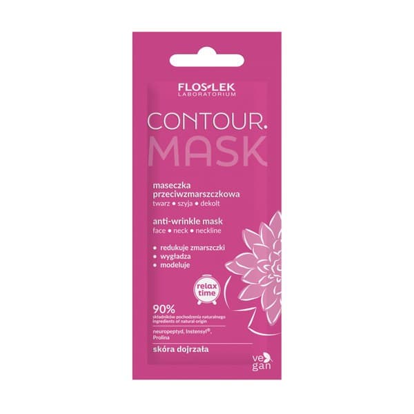 Flos-Lek Contour, maseczka przeciwzmarszczkowa, twarz, szyja, dekolt