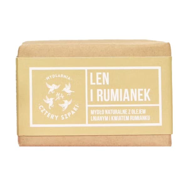 Mydlarnia 4 Szpaki, naturalne mydło w kostce, Len i Rumianek
