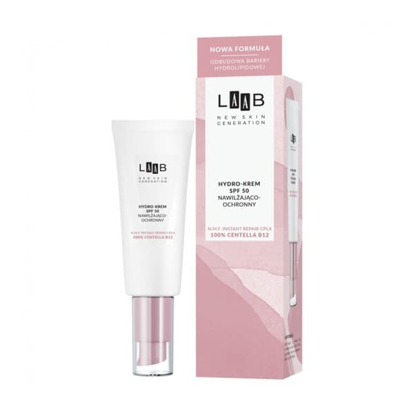 LAAB, hydro-krem SPF 50, nawilżająco-ochronny, Centella B12