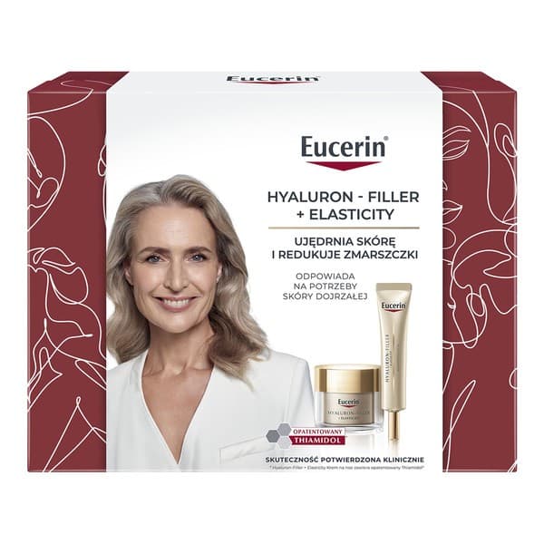 Zestaw Eucerin Hyaluron-Filler + Elasticity, krem na noc, + krem pod oczy SPF 20