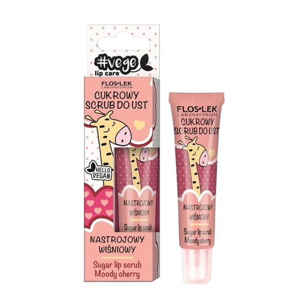 Flos-Lek, Vege Lip Care, Cukrowy scrub do ust, nastrojowy wiśniowy