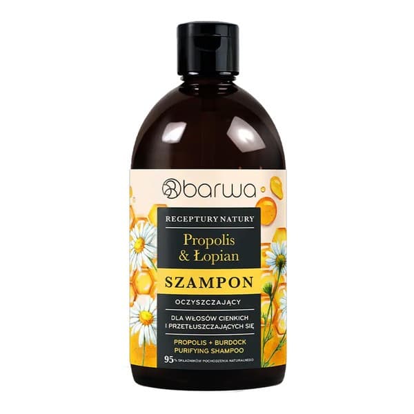Receptury Natury, szampon oczyszczający, Propolis & Łopian