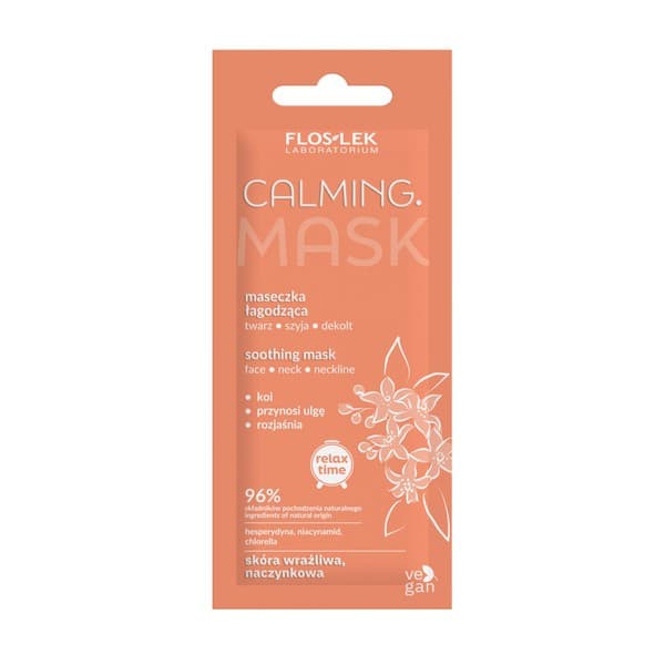 Flos-Lek Calming, maseczka łagodząca, twarz, szyja, dekolt