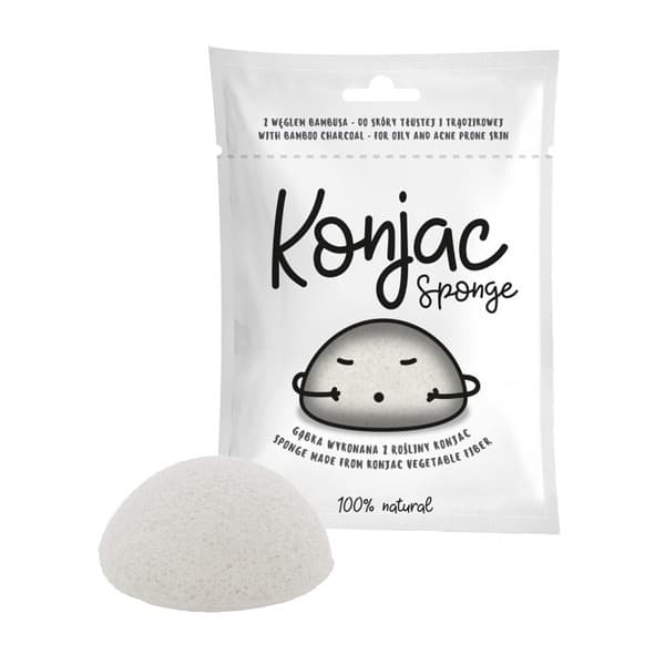 Food, gąbka konjac do twarzy, biała