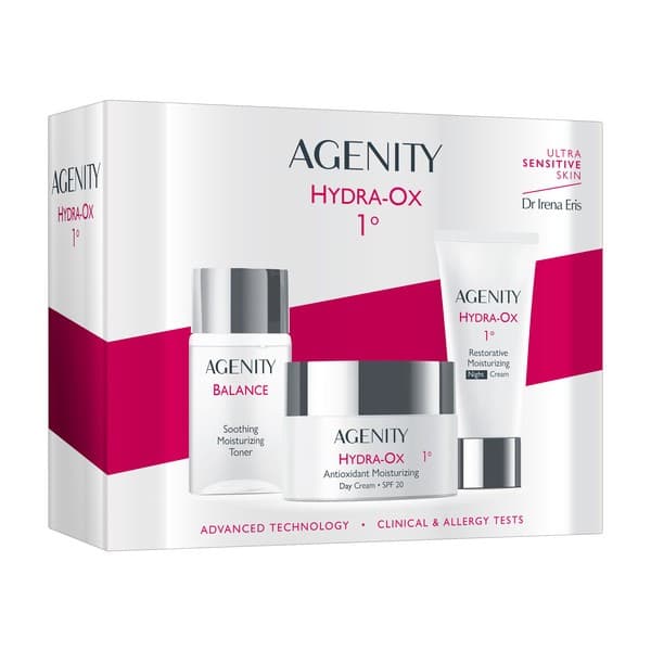 Zestaw Agenity HYDRA-Oº, krem na dzień SPF 20, + krem na noc, + Balance, tonik