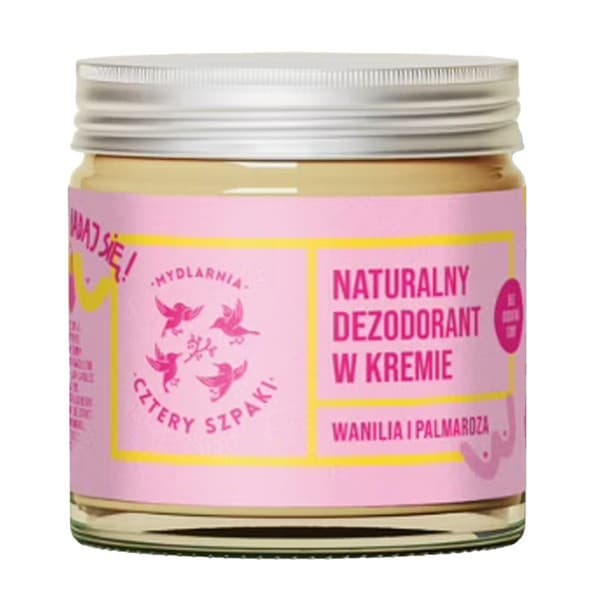 Mydlarnia 4 Szpaki Wanilia i Palmaroza, delikatny dezodorant w kremie