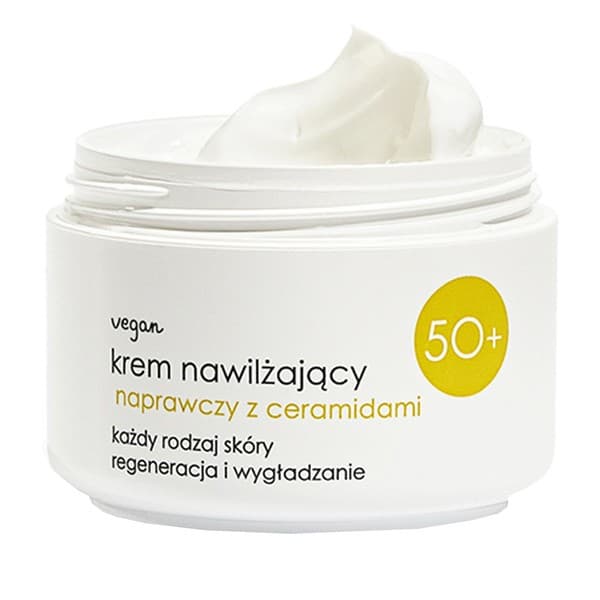 50+, krem nawilżający, naprawczy z ceramidami SPF 6