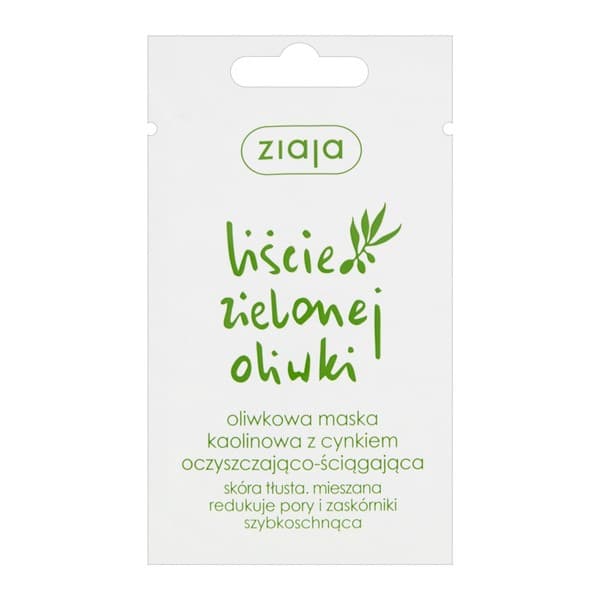Liście Zielonej Oliwki, oliwkowa maska kaolinowa z cynkiem, oczyszczająco-ściągająca