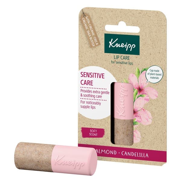 Łagodna Pielęgnacja, balsam do ust, kwiat migdała i wosk candelilla