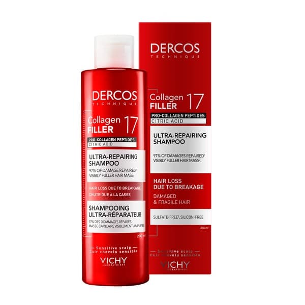 Dercos, Collagen 17 Filler, szampon ultra-regenerujący