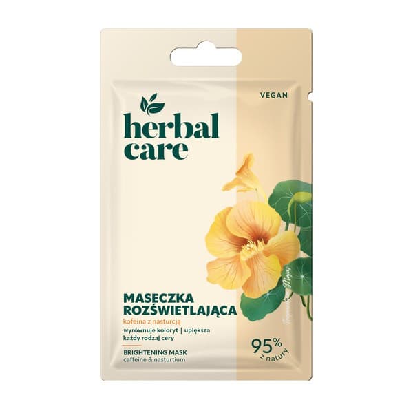 Farmona Herbal Care, maseczka rozświetlająca kofeina z nasturcją