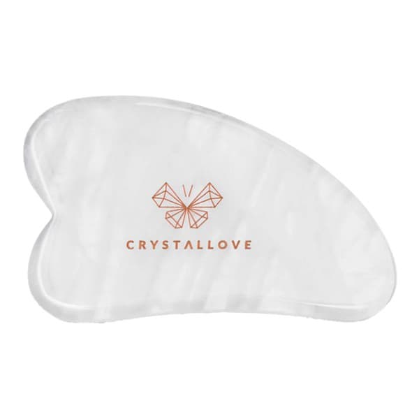 Płytka do masażu twarzy gua sha z kryształu górskiego o właściwościach oczyszczających Crystallove
