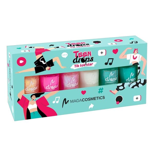 Cosmetics, Teen Drops Tik Tok Star V.02, zestaw lakierów do paznokci